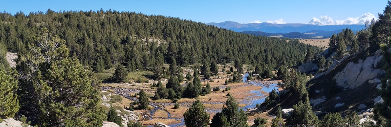 en chemin, paysage de montagne